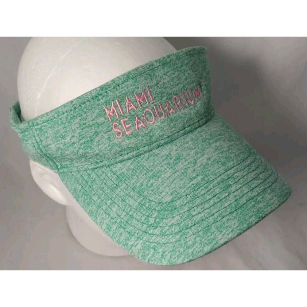 Miami FL Seaquarium Green Adjustable Strapback Visor Hat/Cap-EXCELLENT!